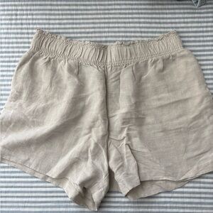 H&M Beige High Waist Shorts